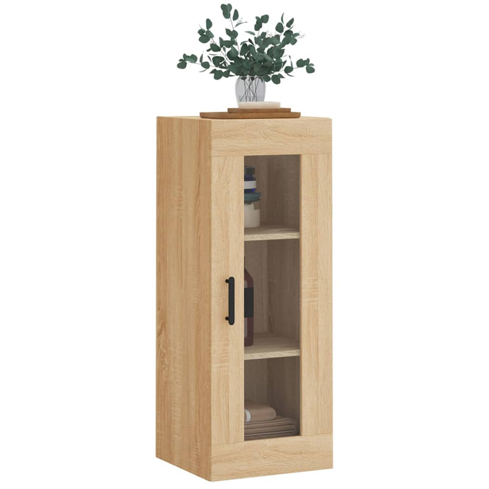 vidaXL Single Door Smoked Oak Wall Mounted Cabinet Image 3