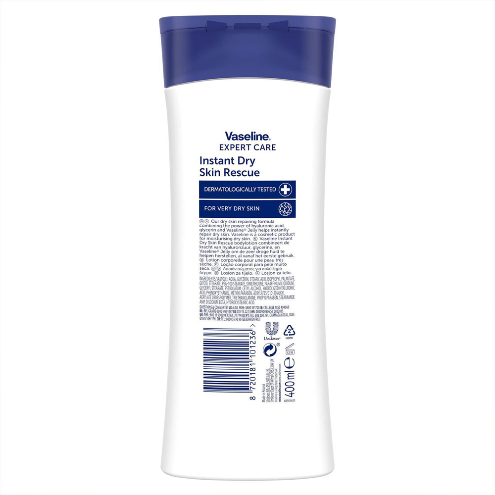Vaseline Expert Care Instant Dry Skin Rescue Body Lotion 400ml 12 Pack Image 3