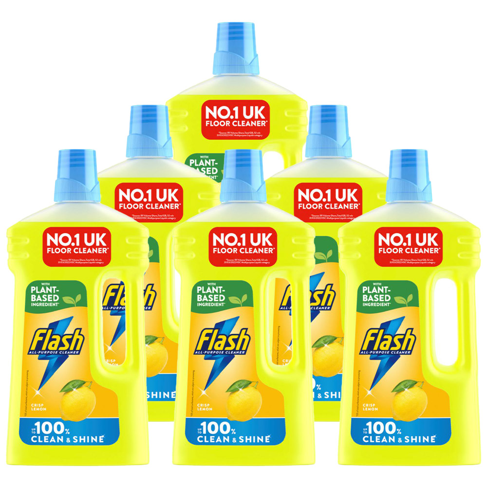 Flash Lemon All Purpose Liquid Cleaner 950ml Case of 6 Wilko