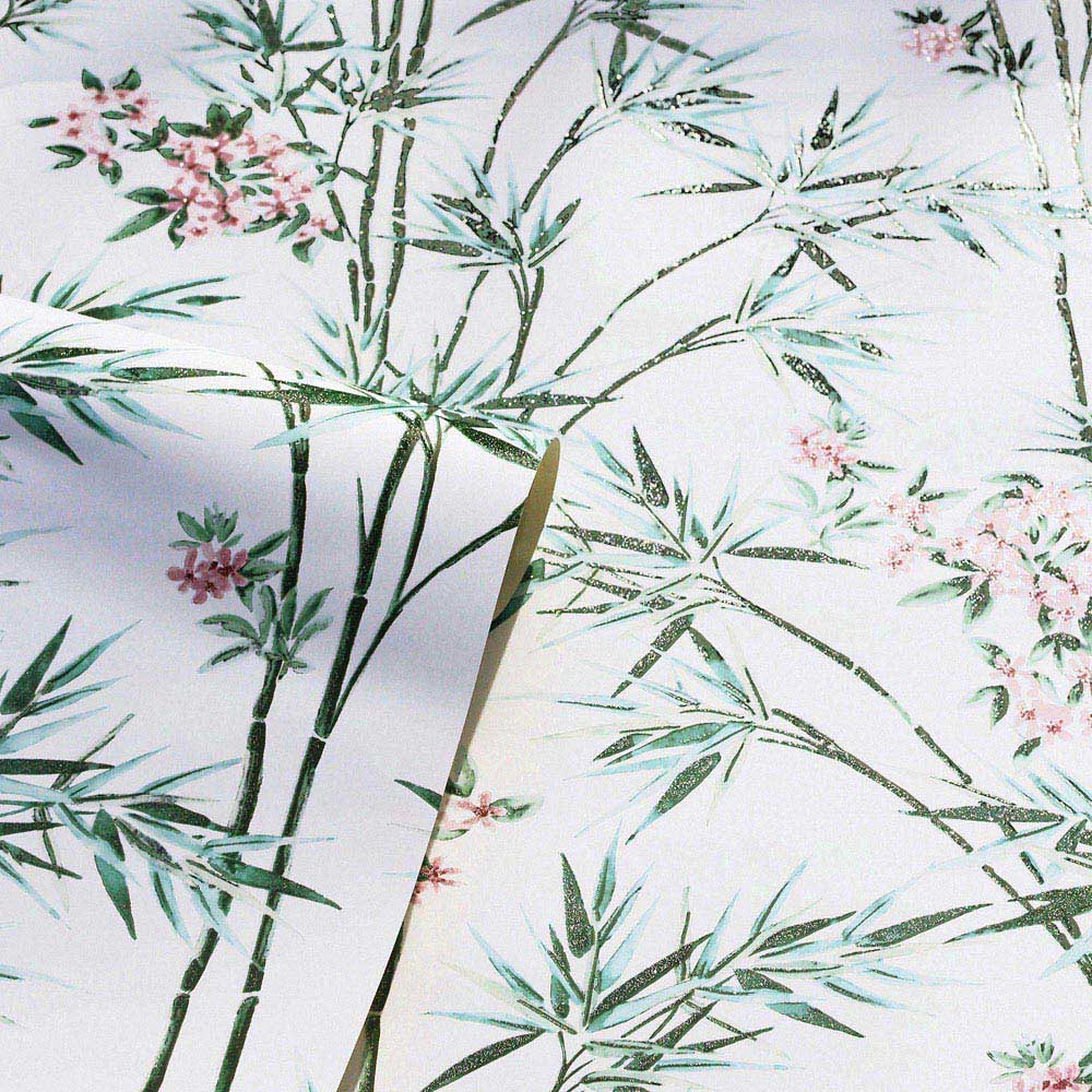 Arthouse Bamboo and Blossom White Wallpaper Image 2