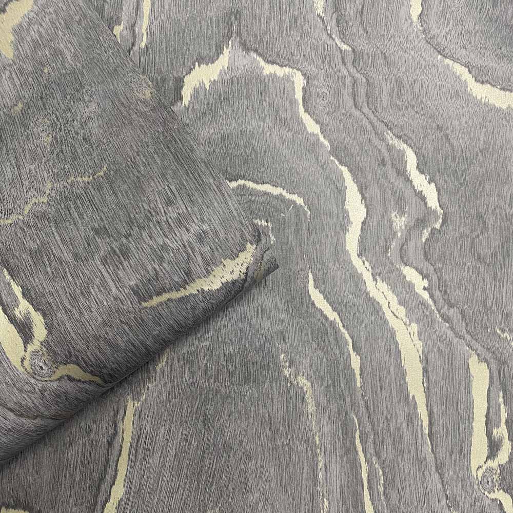Muriva Woodgrain Charcoal Wallpaper Image 2