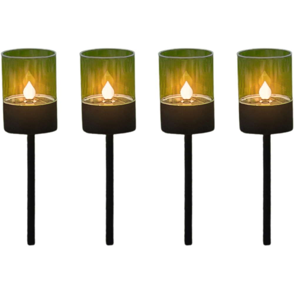 Garden Mile 4 Pack Flame Effect Solar LED Light Image 1