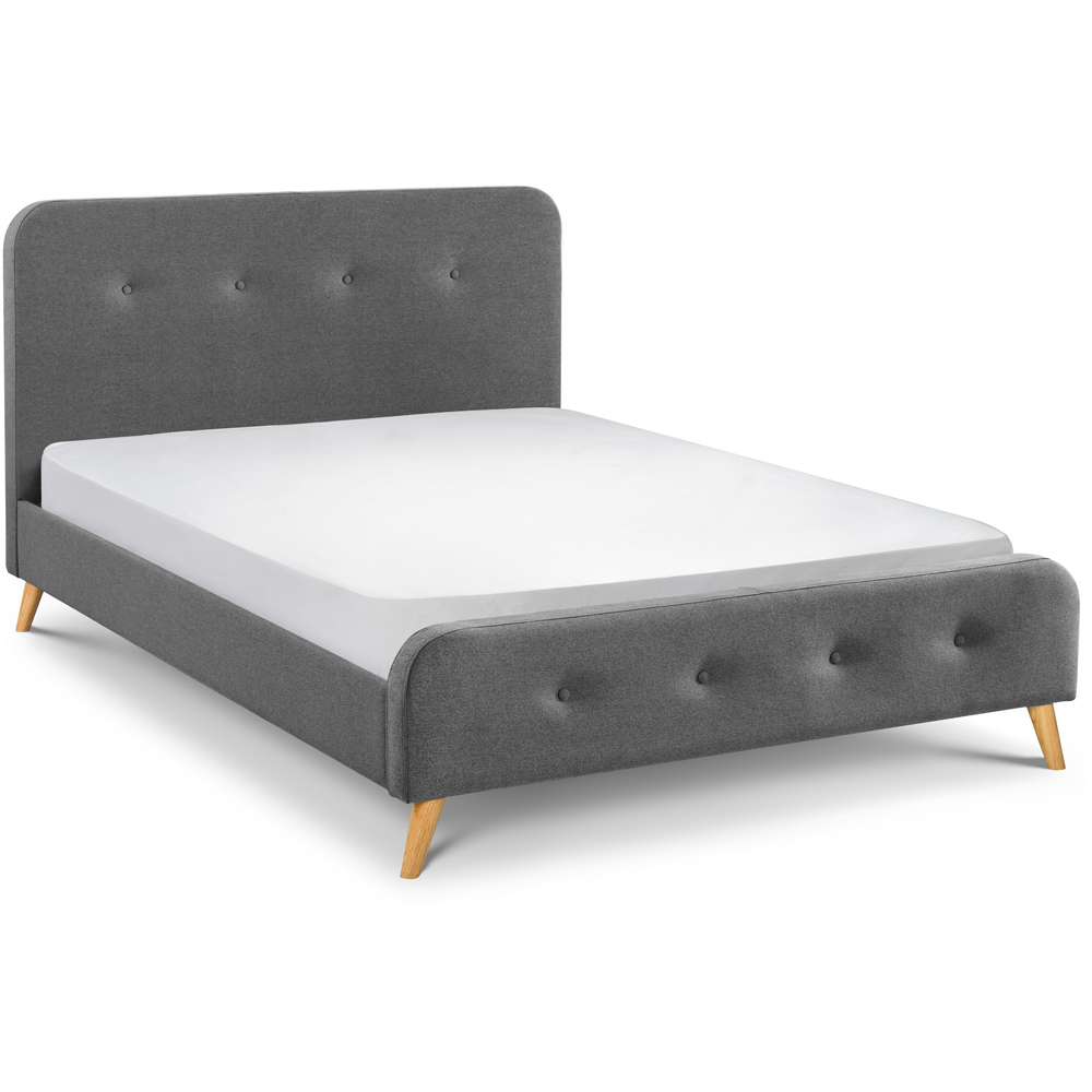 Julian Bowen Astrid King Size Grey Curved Retro Buttoned Bed Image 2