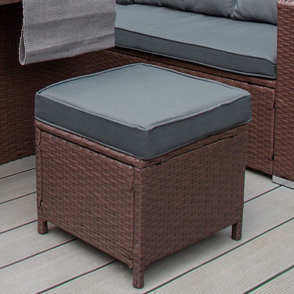 Monster Shop Jardi 8 Seater Brown Rattan Corner Lounge Set Image 4