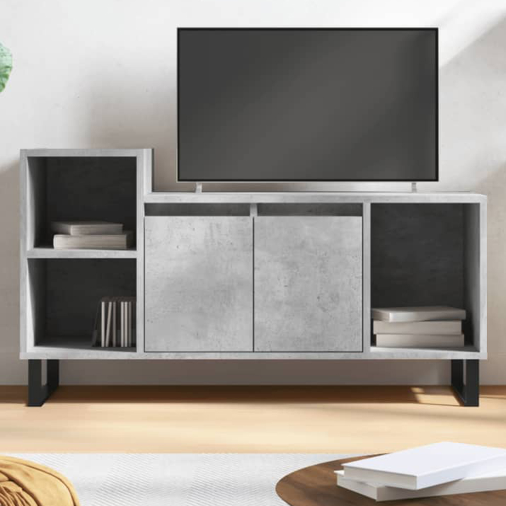 vidaXL 2 Door 3 Shelf Concrete Grey TV Cabinet Image 1