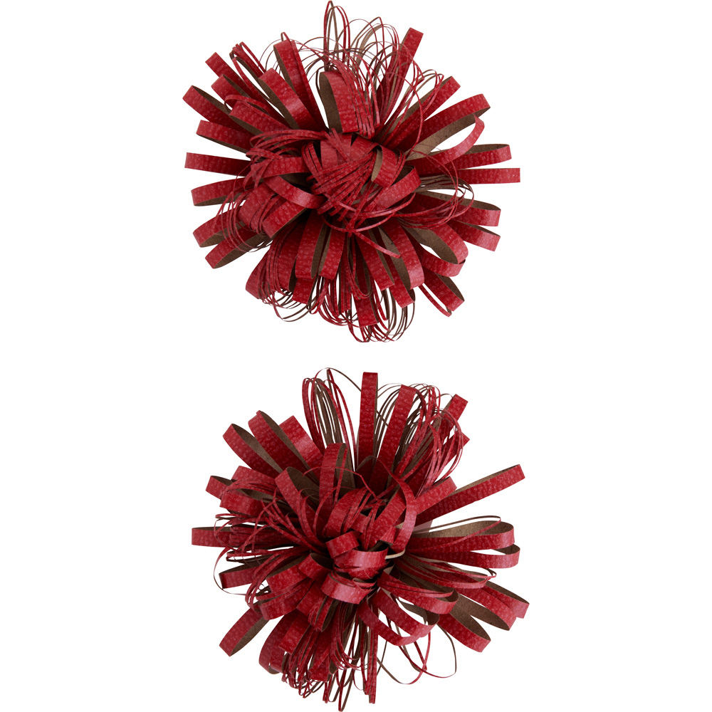 wilko Red Craft Paper Ruffle Bow 2 Pack Image 2