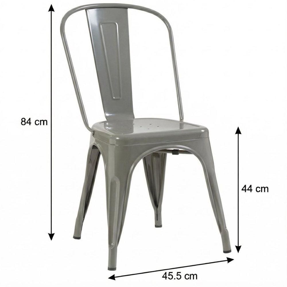 FWStyle Silver Gloss Metal Chair 4 Pack Image 5