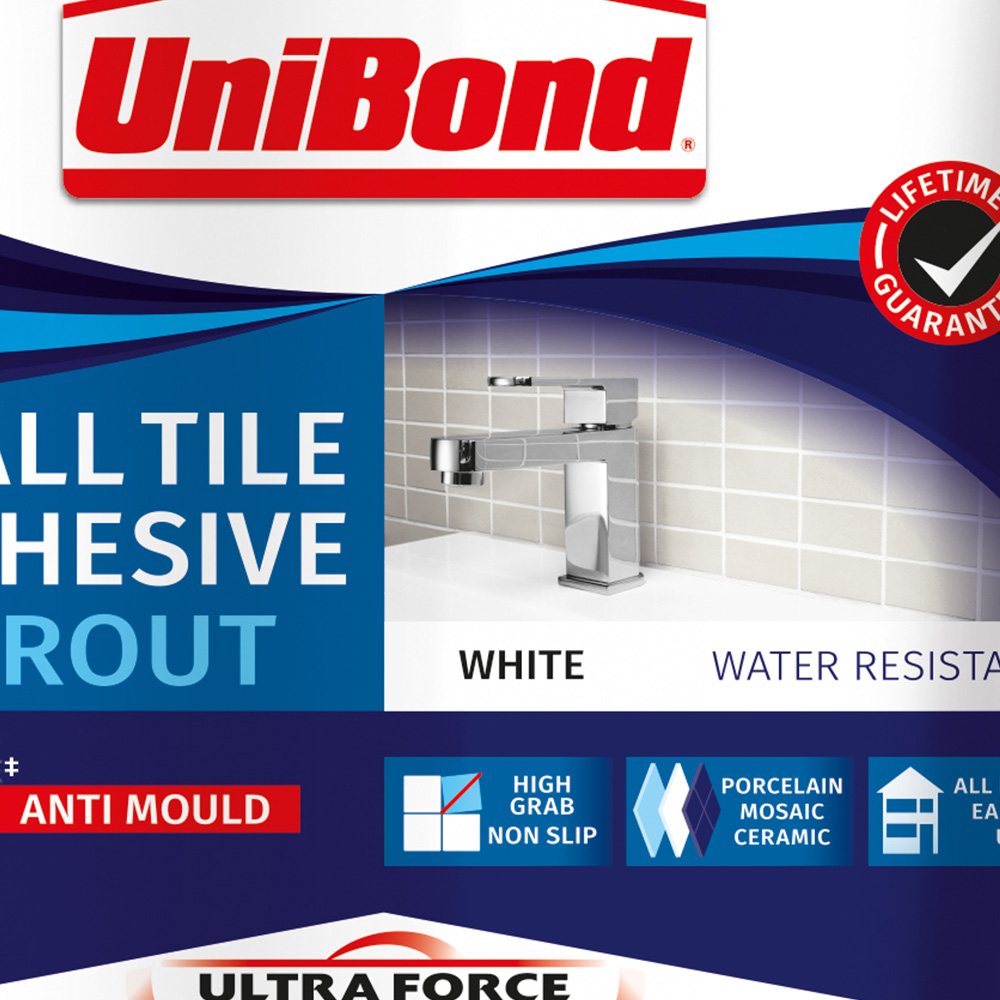 UniBond Ultra Force Wall Tile White Adhesive and Grout Tube 1.38kg Image 2
