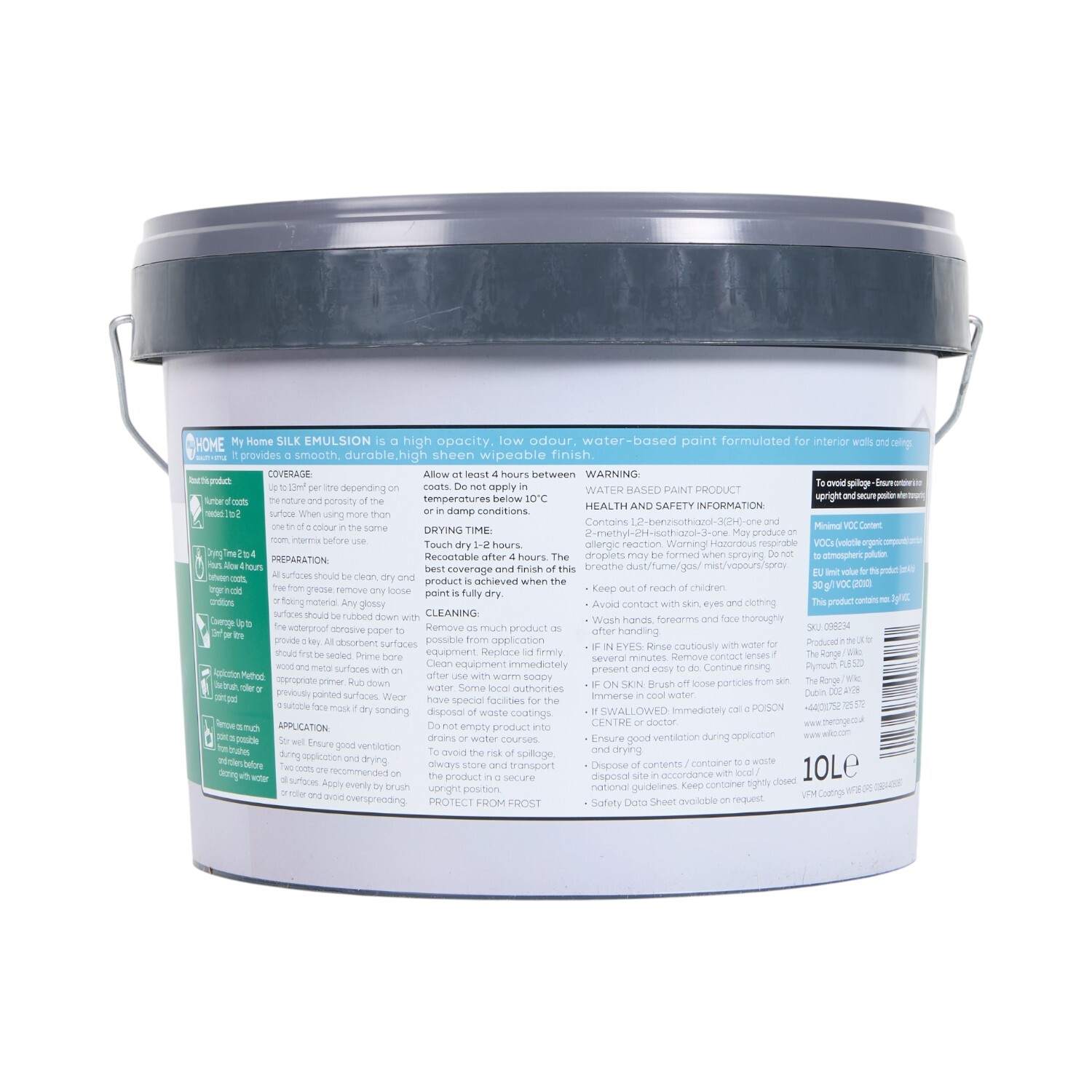 My Home Silk Emulsion Paint 10L Brilliant White Image 2
