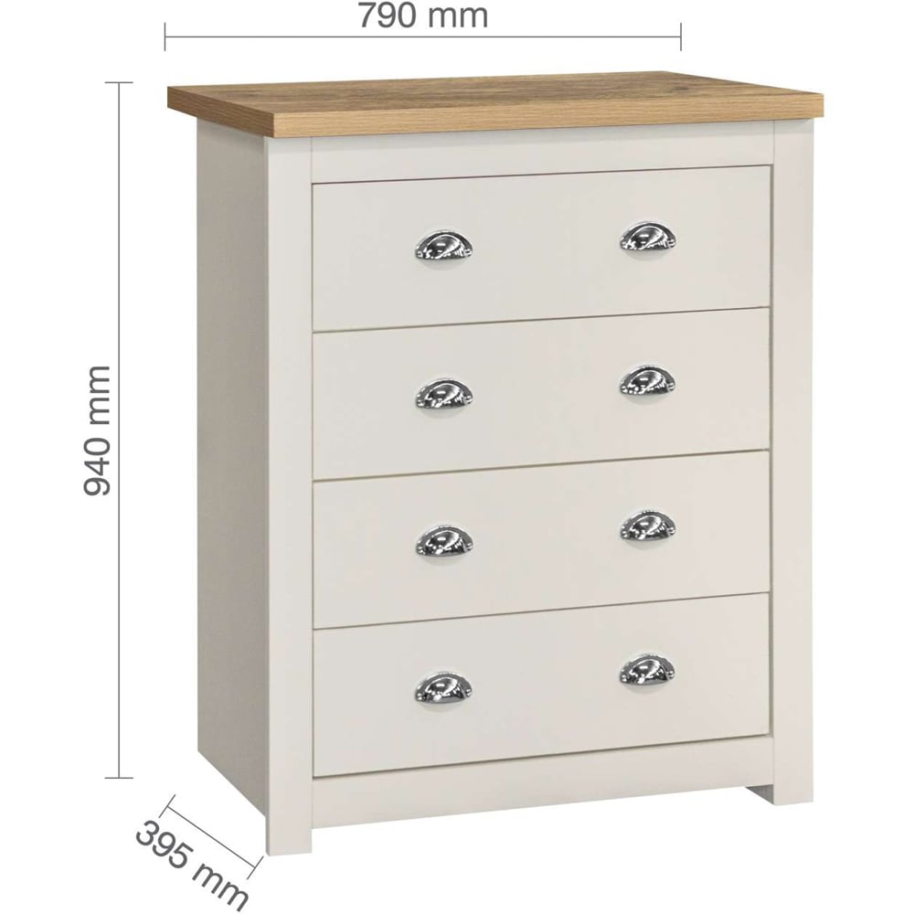 Birlea Highgate Cream 4 Piece Bedroom Furniture Set Image 6