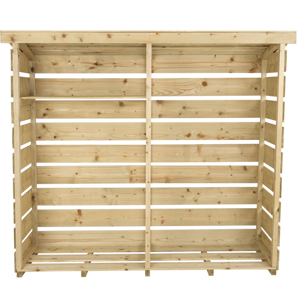 Charles Bentley 53.5 x 177 x 152cm Large Wooden Log Store Image 1