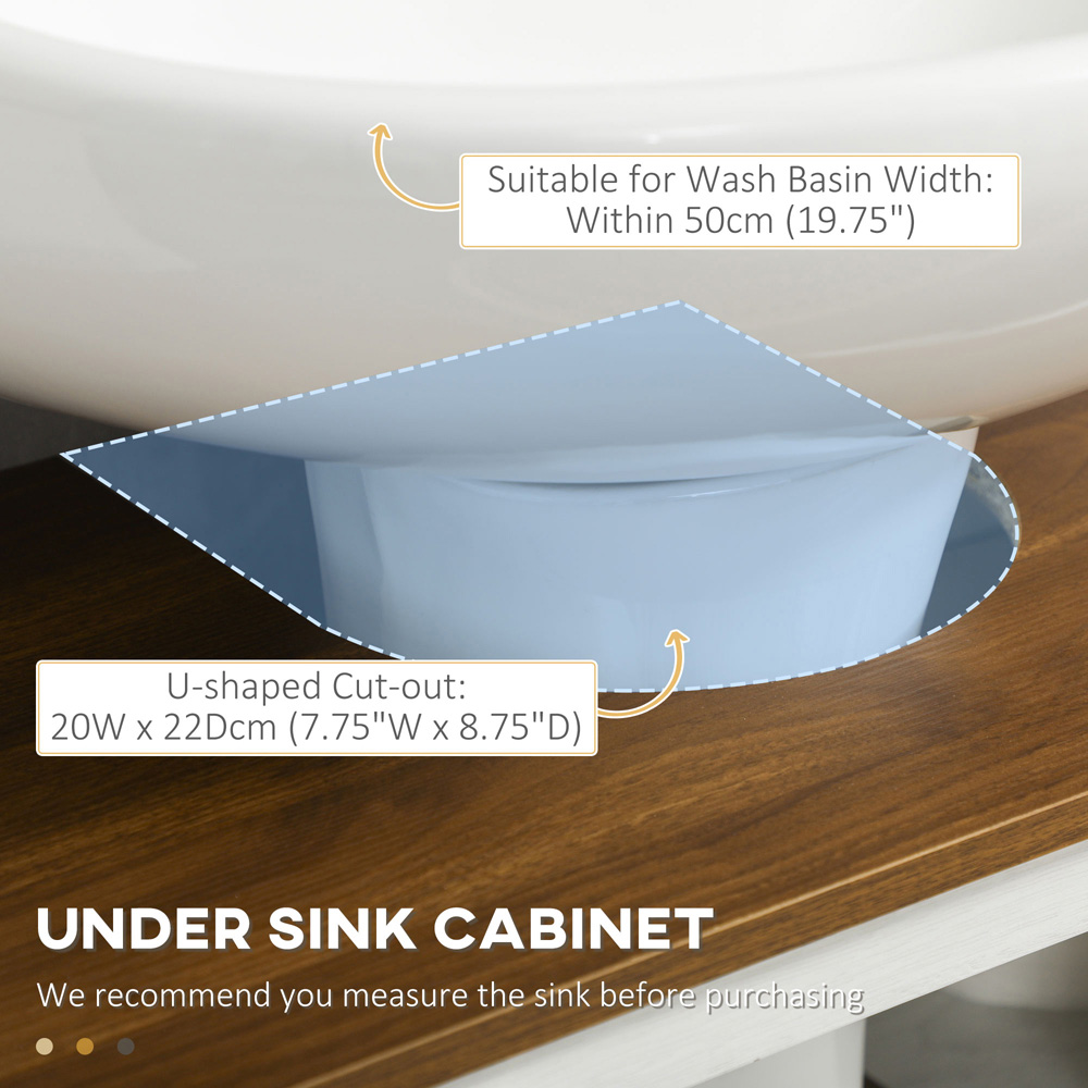 Kleankin White Bathroom Sink Cabinet Image 6