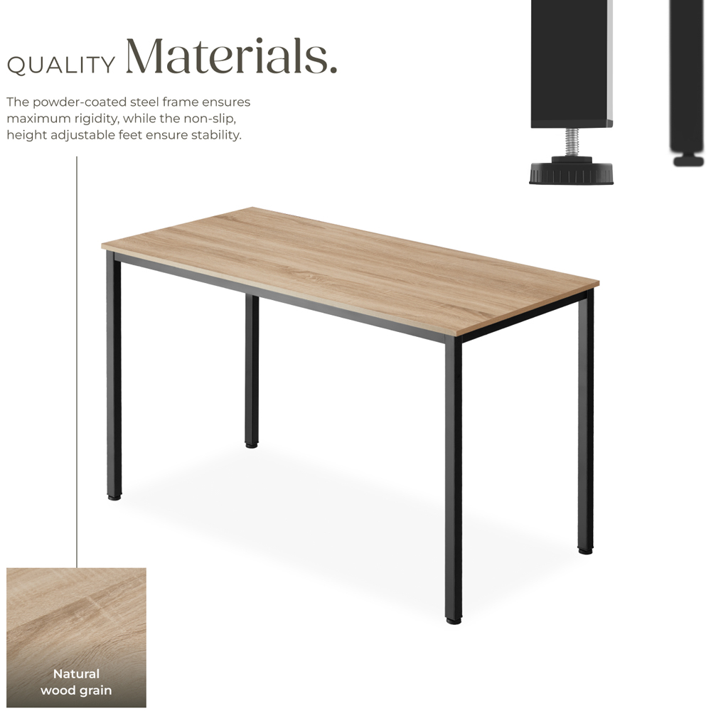 tectake Vanport Oak Sonoma Office Desk with Plastic Feet Image 3