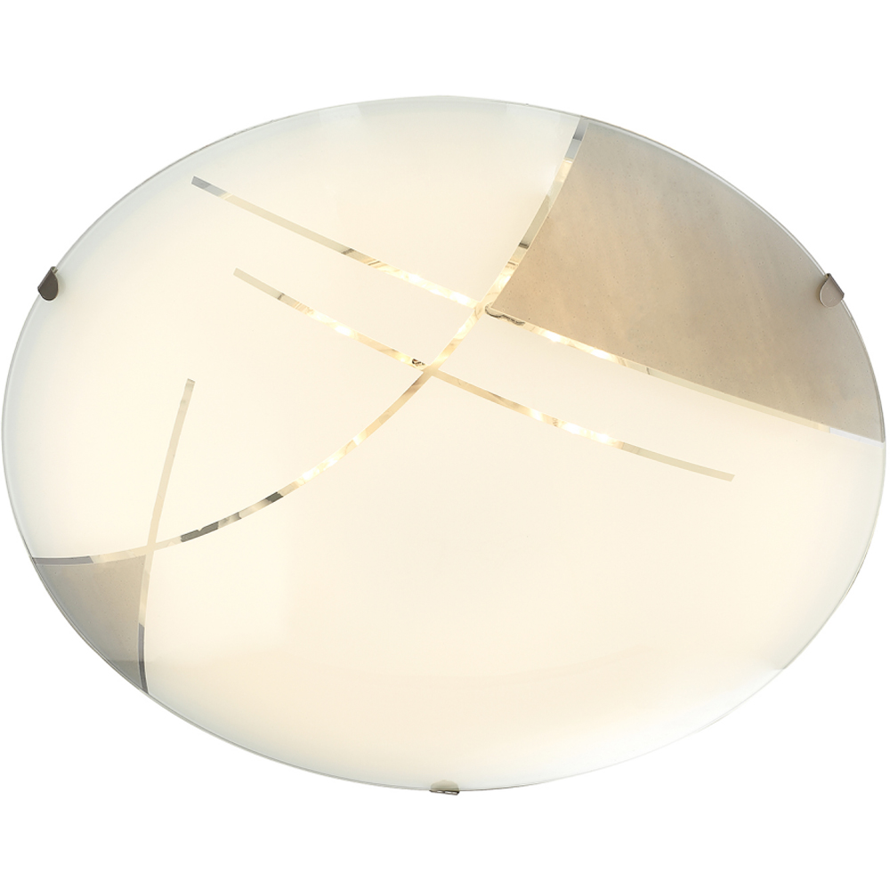 Happy Homewares Opal White Glass LED Ceiling Light with Grey Gloss Image 5