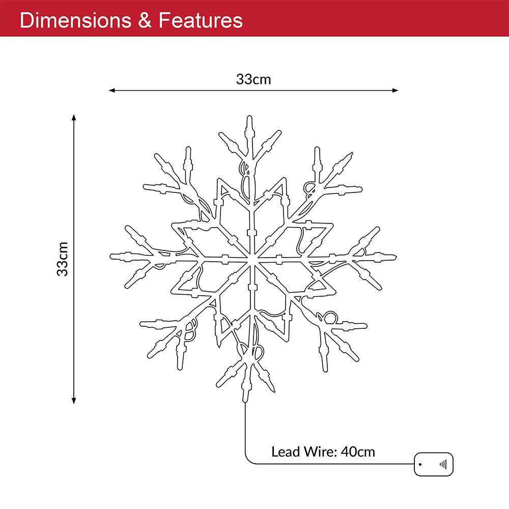 The Christmas Workshop 35 Warm White LED Snowflake Light Image 5