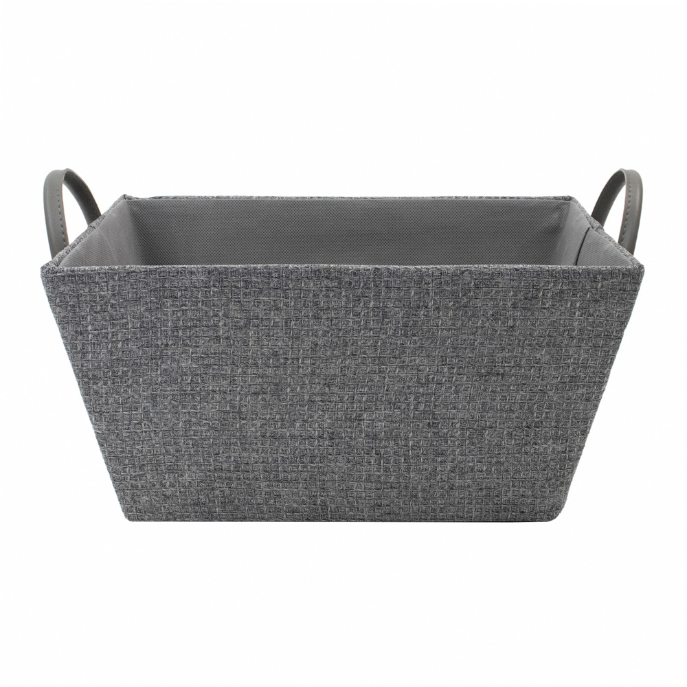 JVL Chroma Grey Rectangular Storage Basket with Handles Image 4