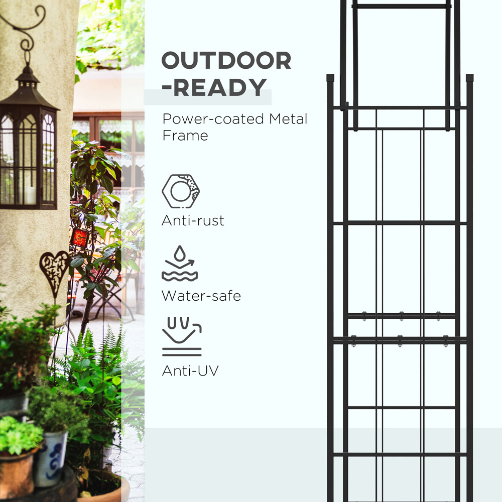 Outsunny 7 x 5ft Metal Garden Arch Trellis Image 8