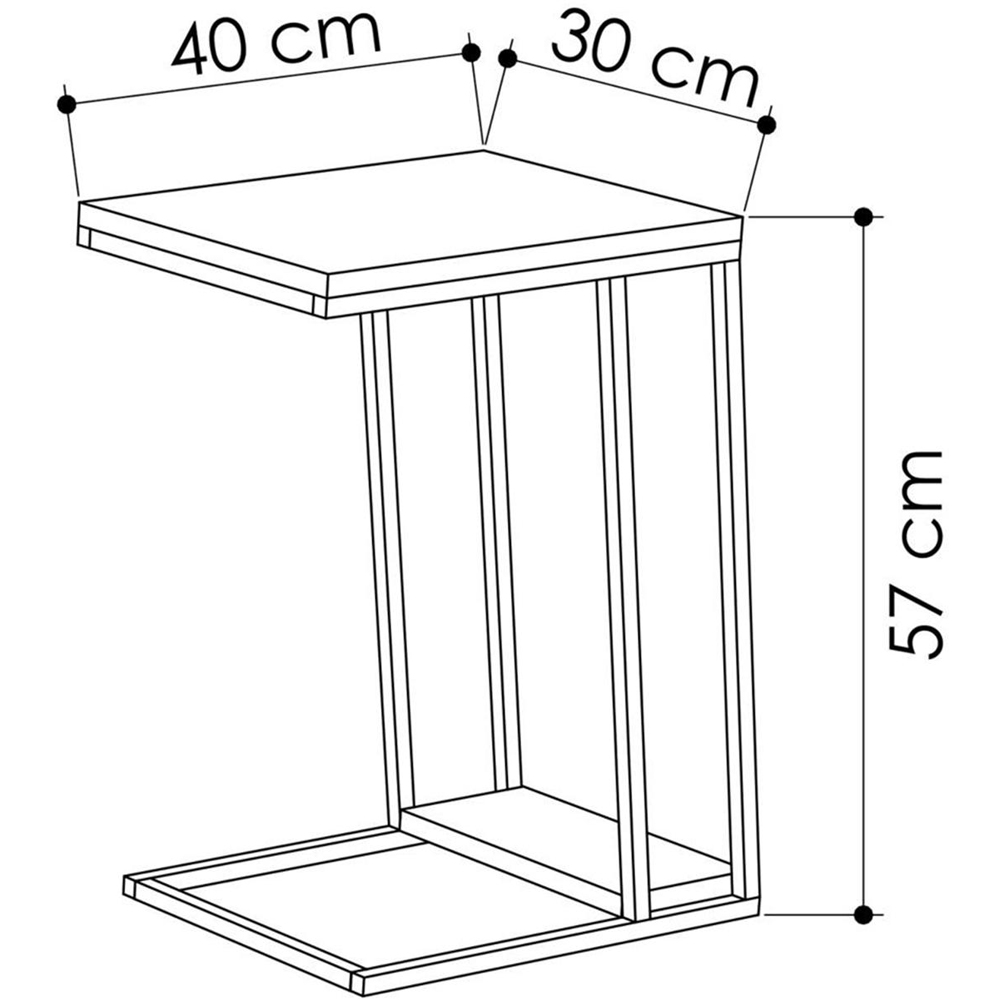 FWStyle Pal 2-Tier Anthracite Metal L Shaped Sofa End Table Image 6