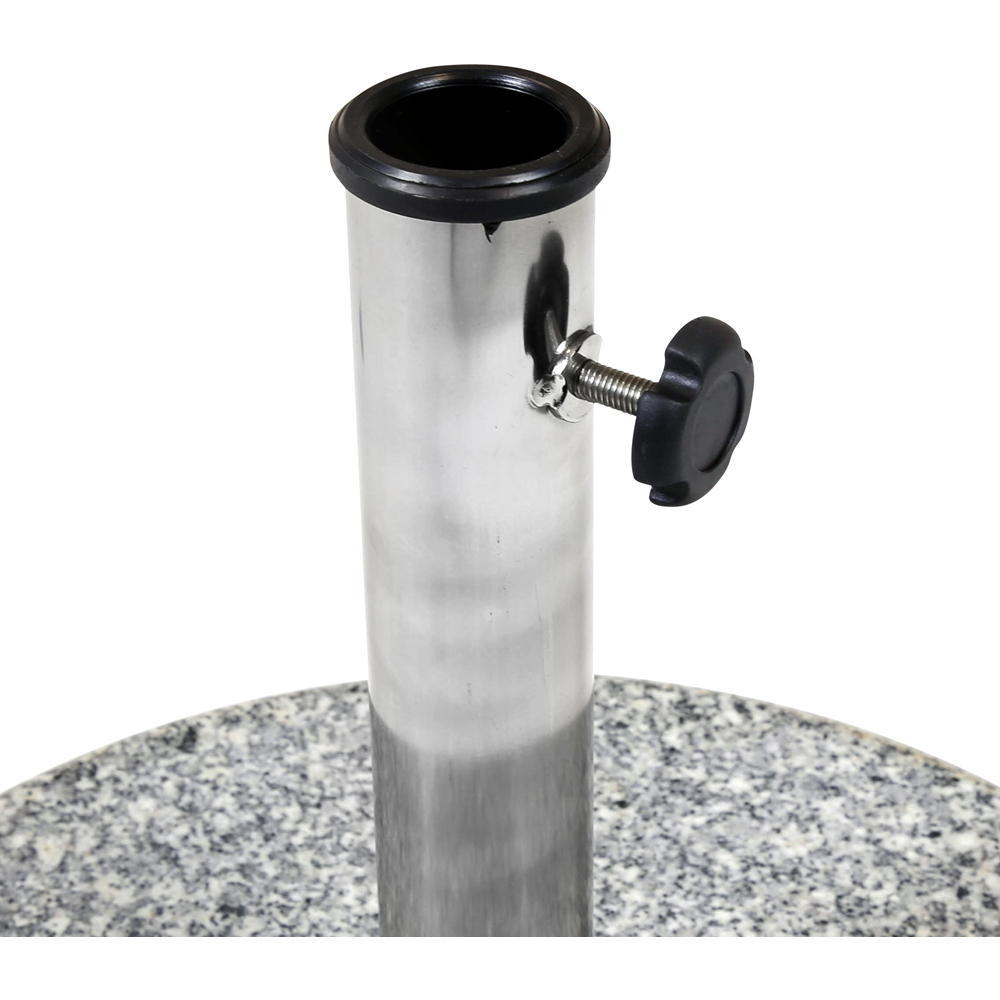 Charles Bentley Grey Round Granite Parasol Base 15kg Image 4