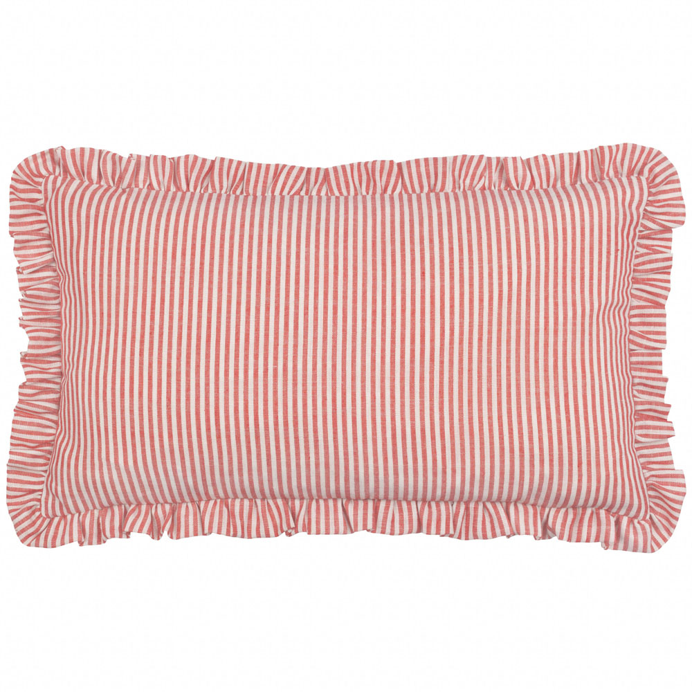 furn. Les Fleurs Lemons Embroidered Ruffle Polyester Filled Cushion 30 x 50cm Image 3