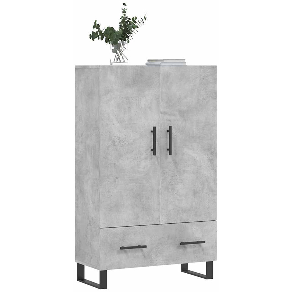 vidaXL 2 Door Single Drawer Concrete Grey Highboard Image 3