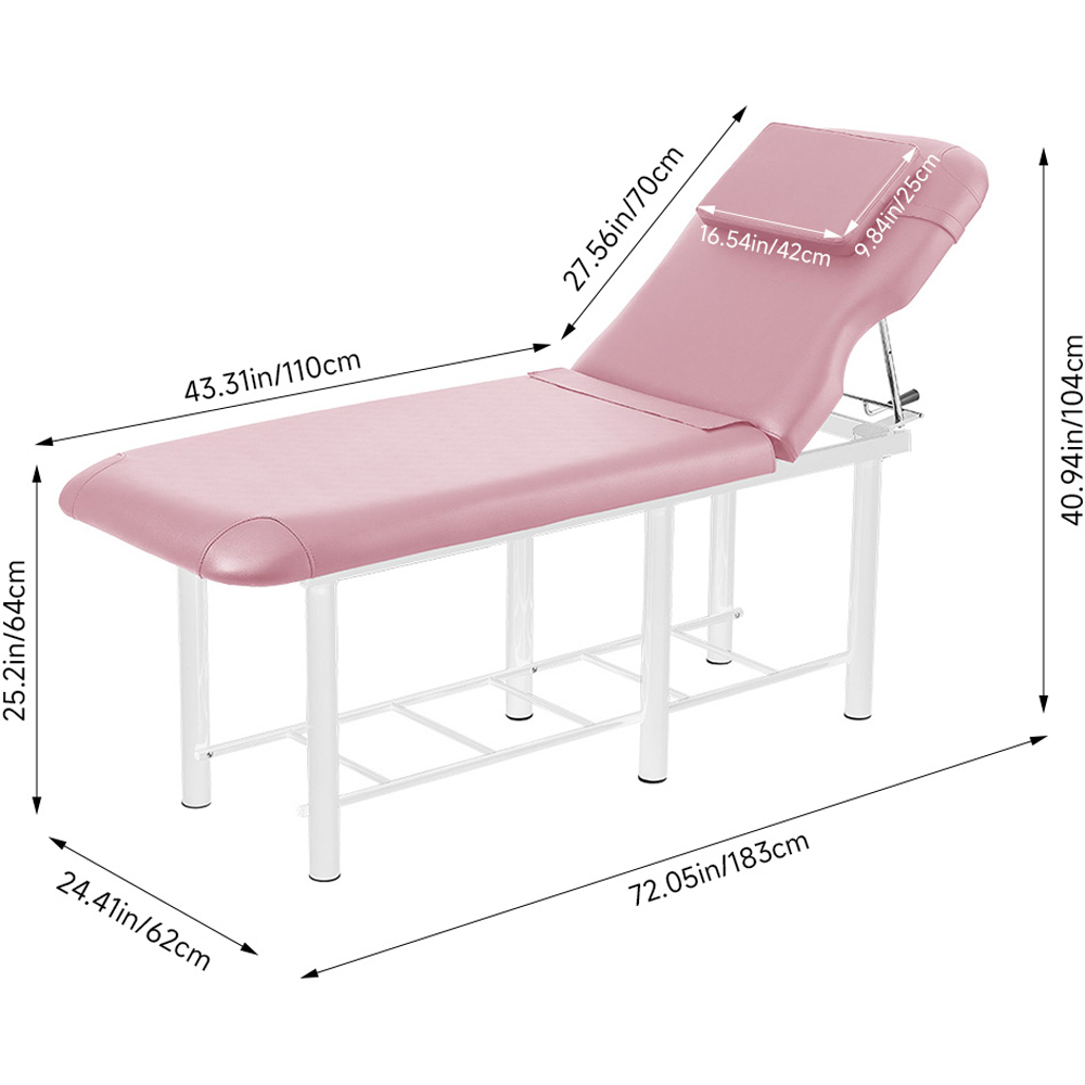 Living and Home Pink Adjustable Back Massage Bed with Storage Shelf Image 9