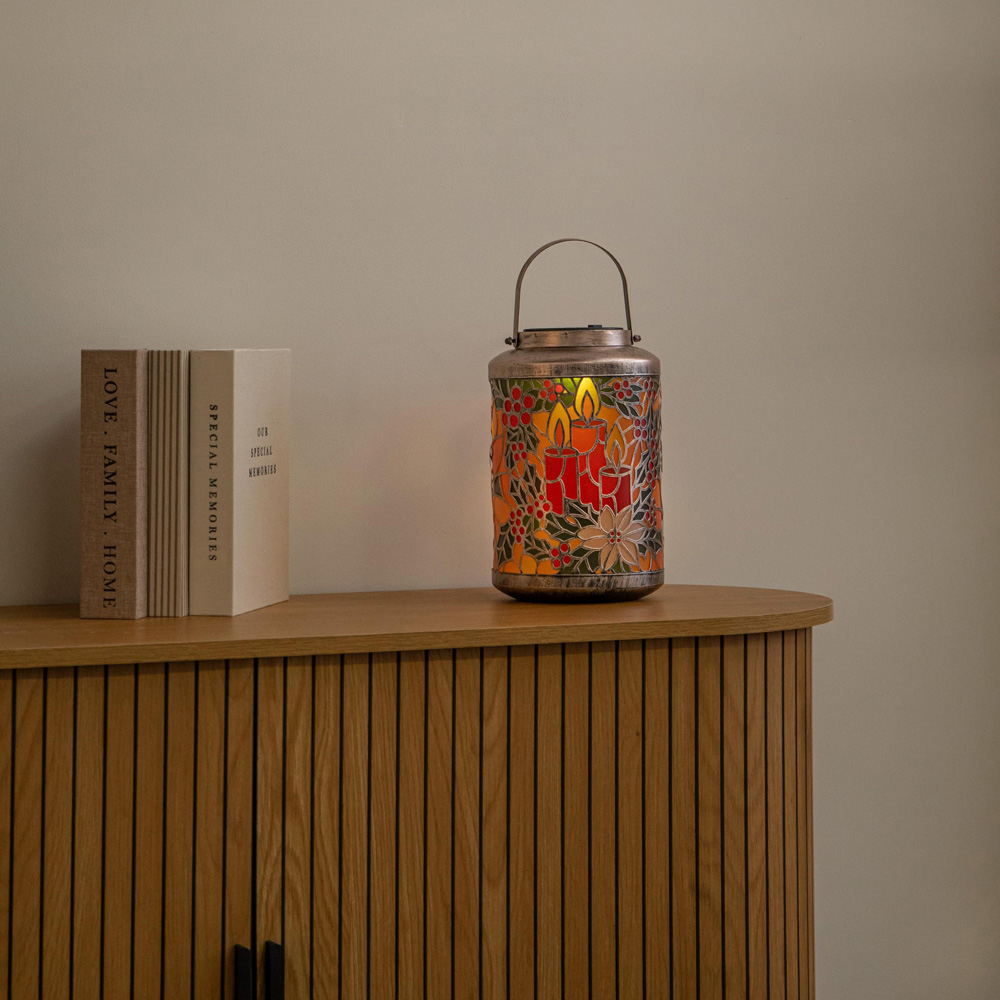 Samuel Alexander Warm White LED Candle Lantern Christmas Decoration with Timer 34cm Image 3
