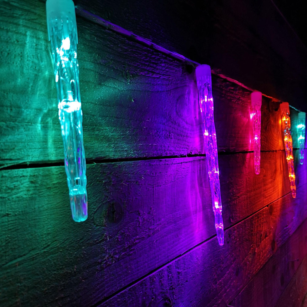 Premier 72 Rainbow LED Clear Cable Icicle String Light 6.9m Image 4