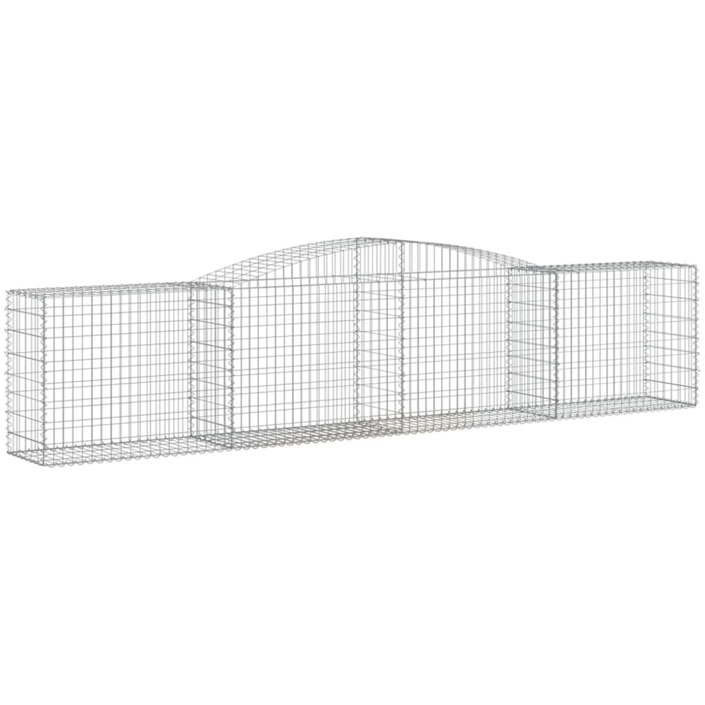 vidaXL Silver Galvanised Iron Arched Gabion Basket 400 x 50 x 80/100cm 9 Pack Image 1