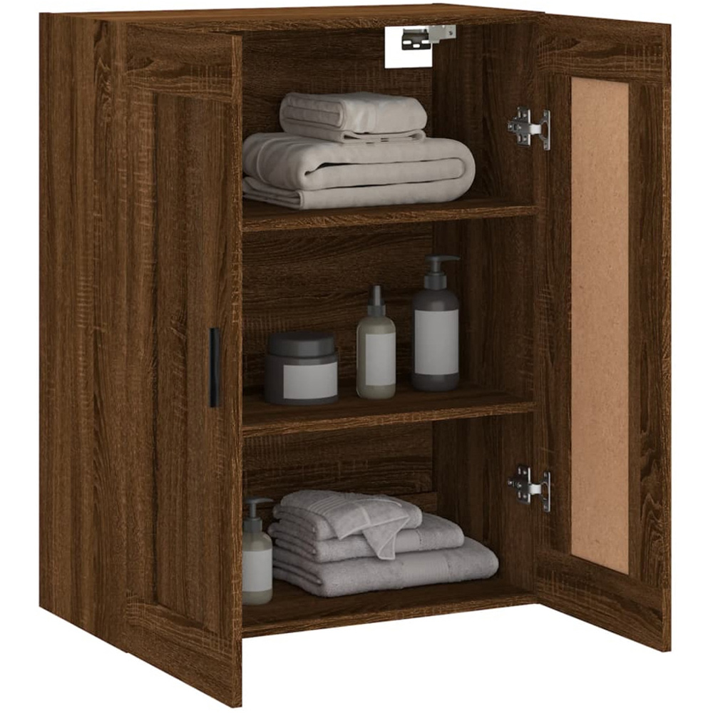 vidaXL 2 Door Brown Oak Wall Mounted Cabinet Image 5