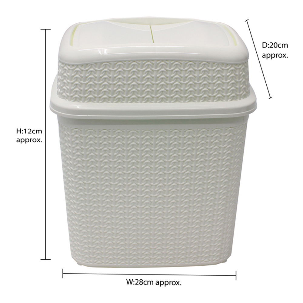 JVL Loop 10L White Push Top Bin Image 6