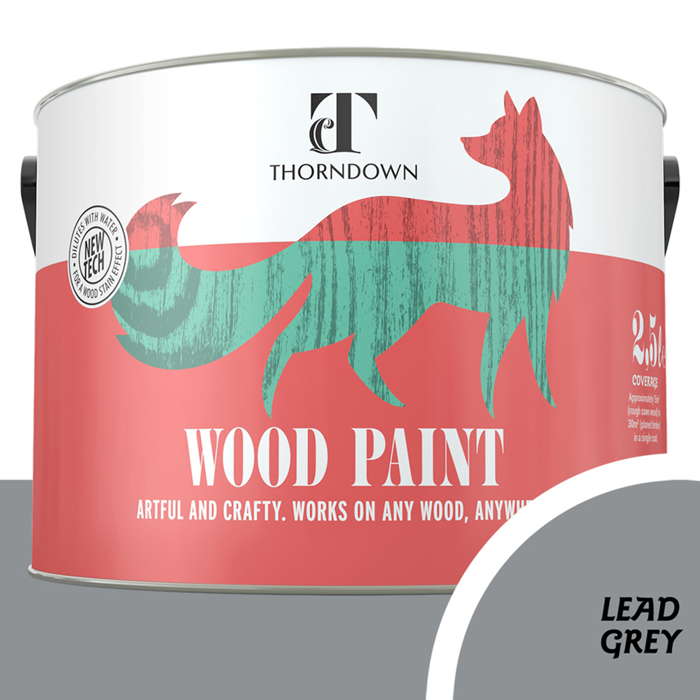 Thorndown Lead Grey Satin Wood Paint 2.5L Image 3