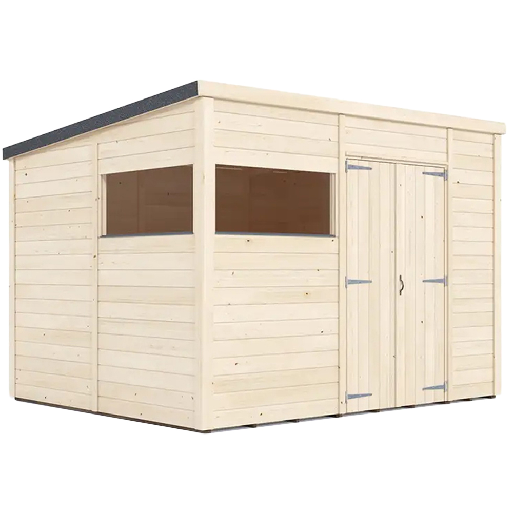 Dunster House Overlord 10 x 8ft Modular Brown Pent Garden Shed Image 1
