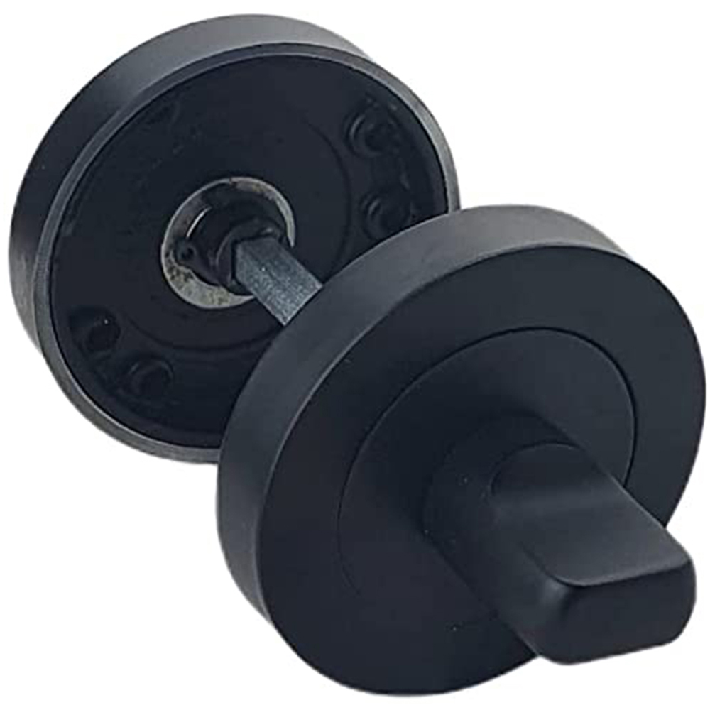 Golden Grace Matt Black Astrid Bathroom Door Handle Pair Image 3