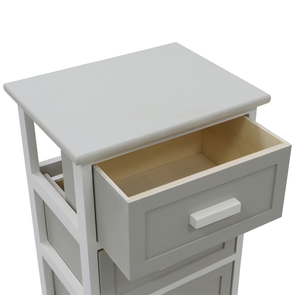 JVL Abingdon Grey and White Willow 3 Drawer Storage Unit Image 4