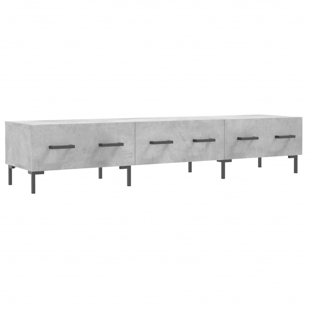 vidaXL 3 Drawer Concrete Grey TV Cabinet Image 2