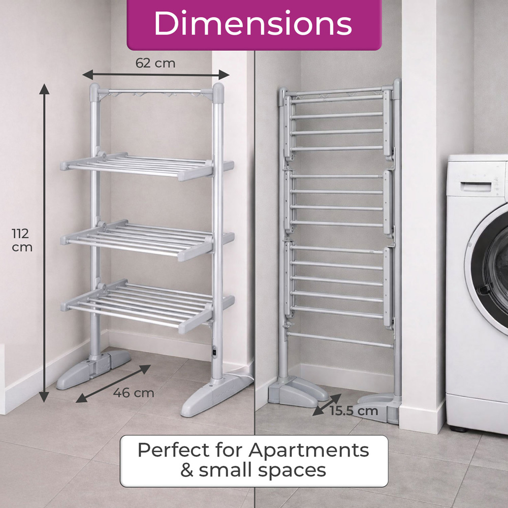 Neo 3 Tier Foldable Aluminium Electric Heated Clothes Airer 202W Image 9