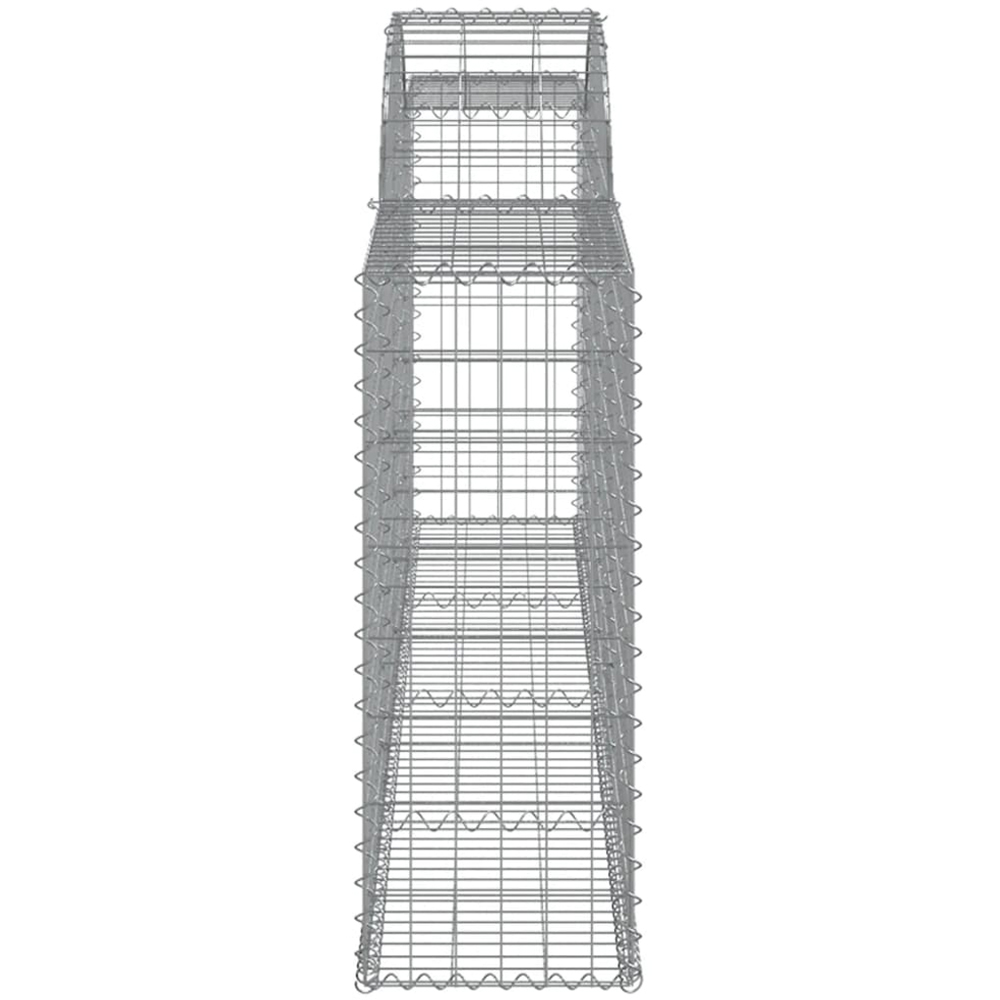 vidaXL Silver Galvanised Iron Arched Gabion Basket 300 x 30 x 80/100cm 4 Pack Image 3