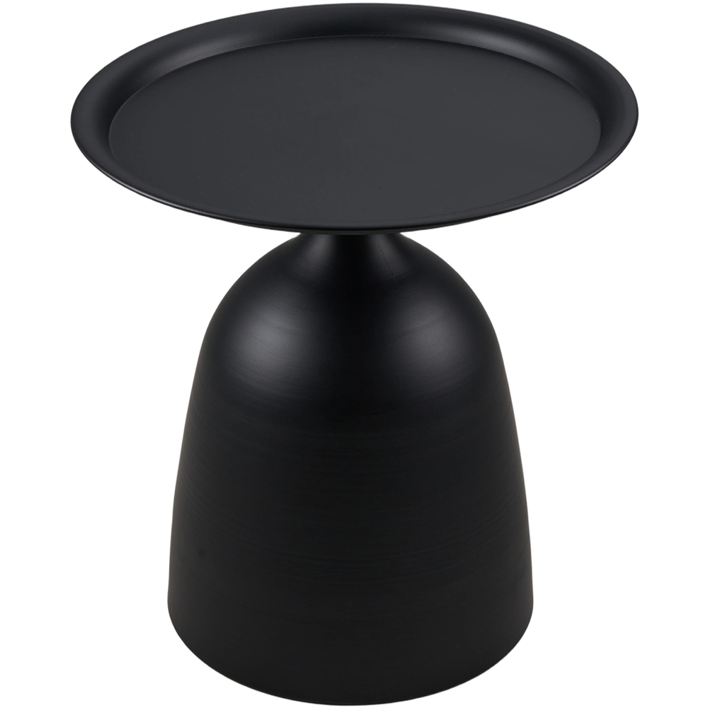 Living and Home Black Round Raised Edge Sculptural Base Side Table Image 5