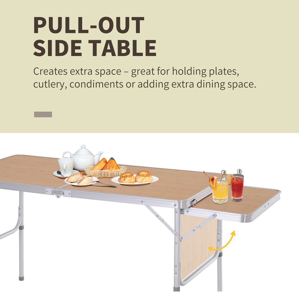 Outsunny Silver Aluminium Foldable Picnic Table 4ft Image 6