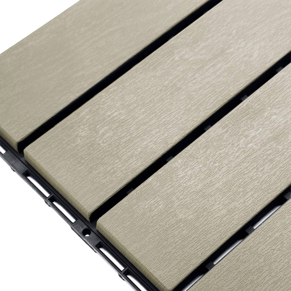 Oseasons Polydeck Beige Woodgrain-Effect Decking Tiles 30 x 30cm 12 Pack Image 6