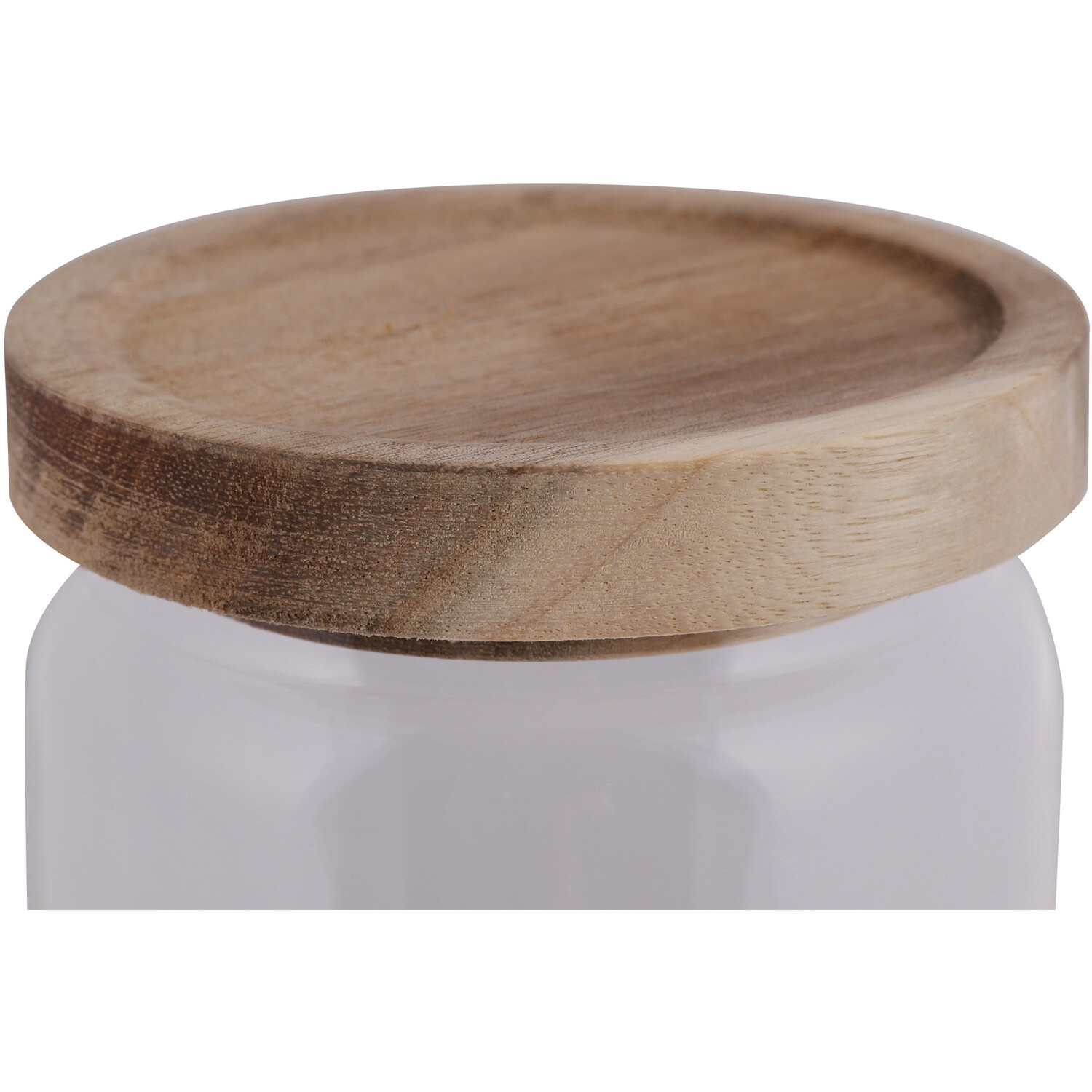 Storage Jar with Acacia Lid - Clear / 1.6l Image 2