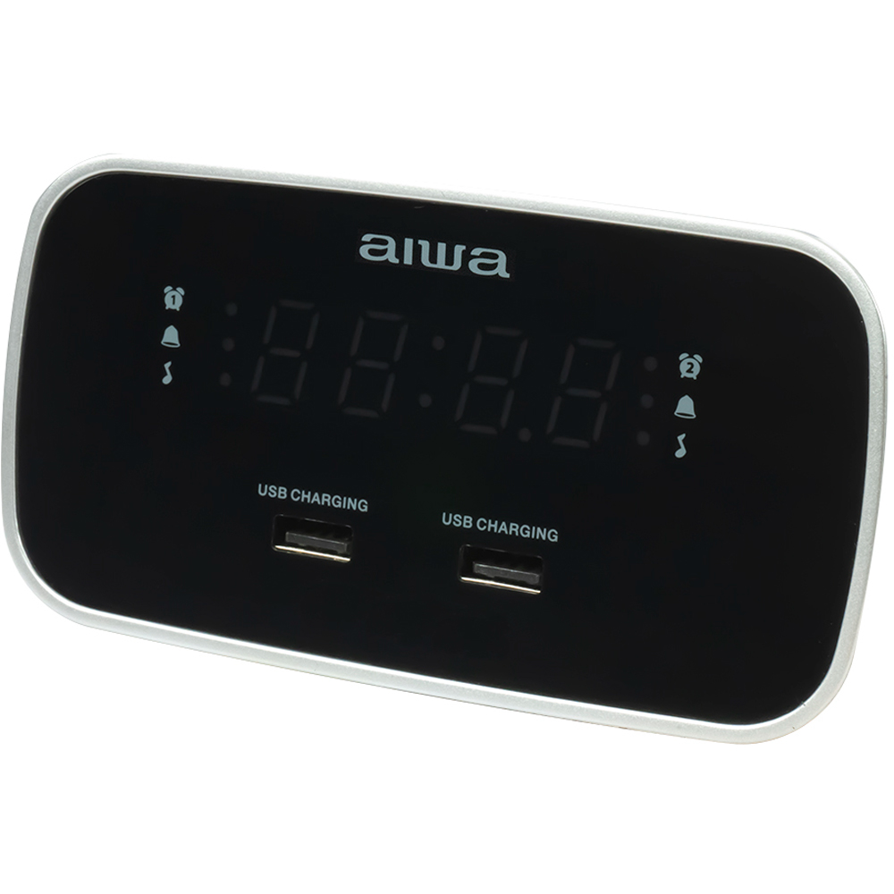 Aiwa CRU-19 Black Digital Dual Alarm Clock Image 2