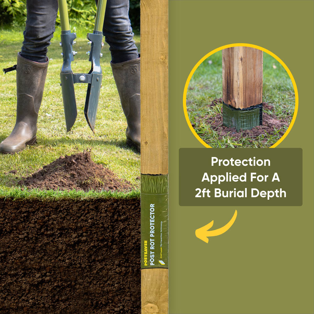 Postsaver Pro-Post 8ft 2 Pack UC4 Treated Wooden Fence Post 4 x 4 inch Image 3
