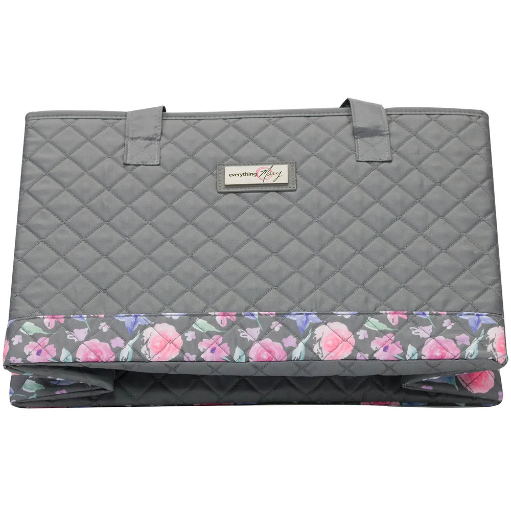 Everything Mary EVM10143-9 Grey and Pink Floral Sewing Machine Carry Tote 43 x 20 x 28cm Image 5