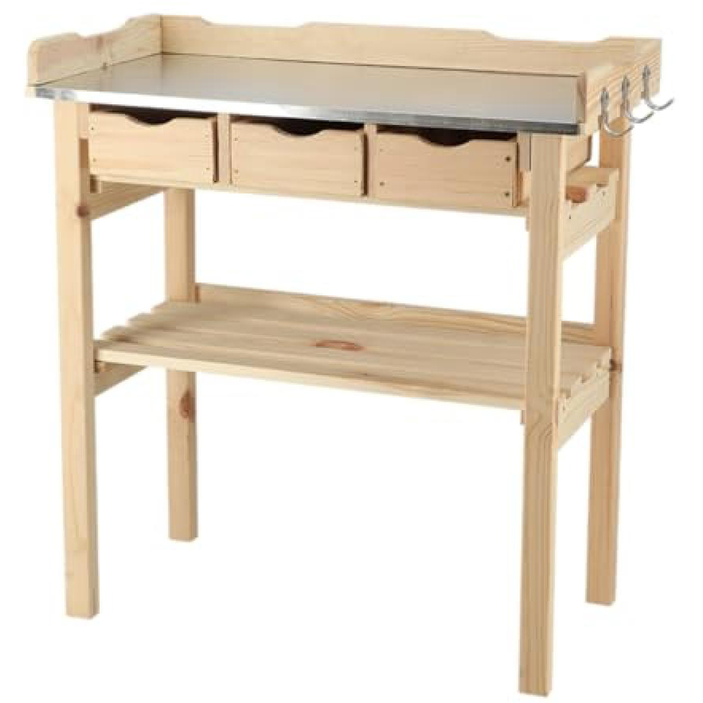 Fallen Fruits 3 Drawer Single Shelf Natural Potting Table Image 1