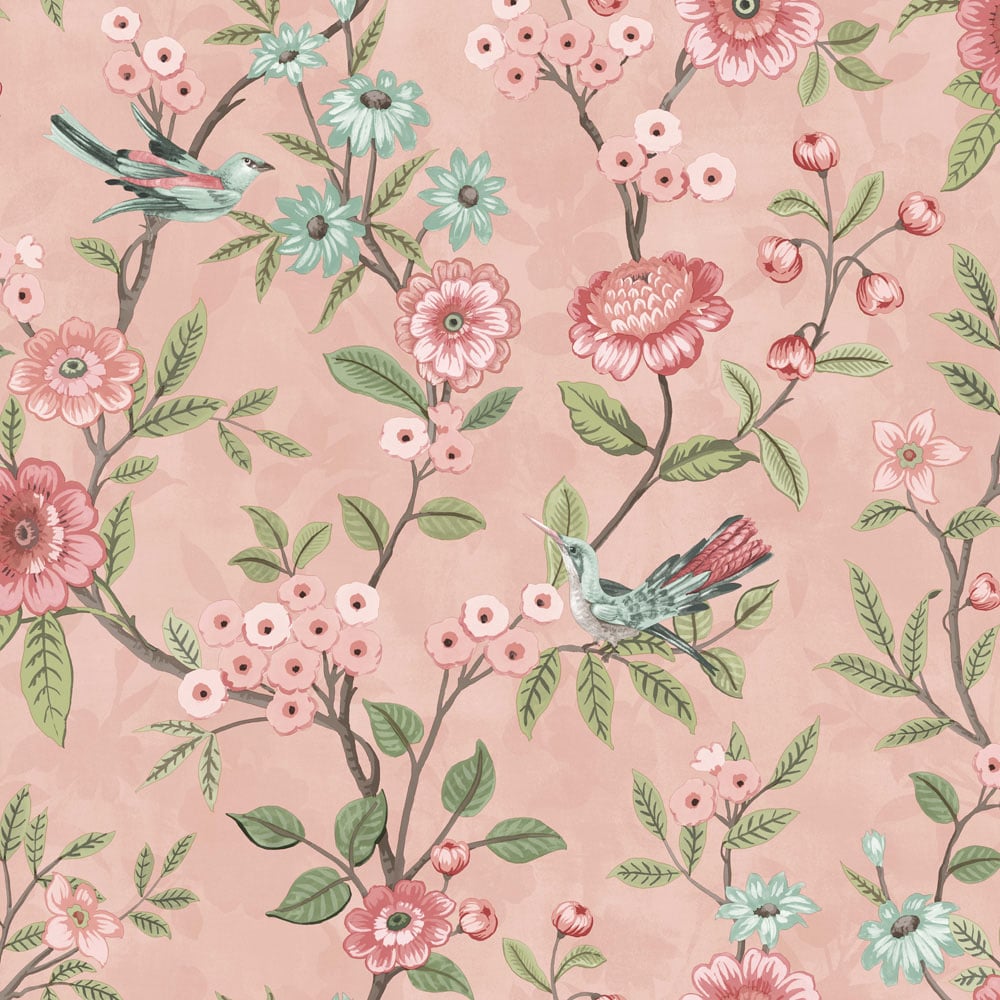 Fine Decor Eleanor Floral Pink Wallpaper Image 1