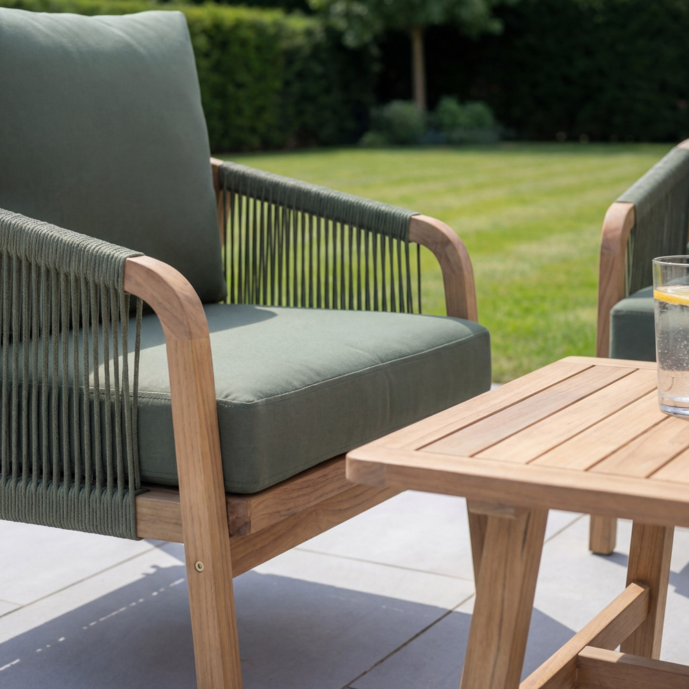 Artemis Home Andria 4 Seater Green Rope Garden Lounge Set Image 2
