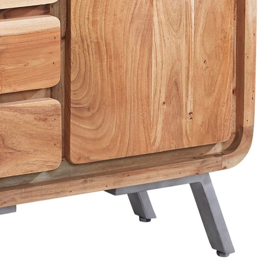 Brooklyn Single Door 4 Drawer Hardwood Sideboard Image 4