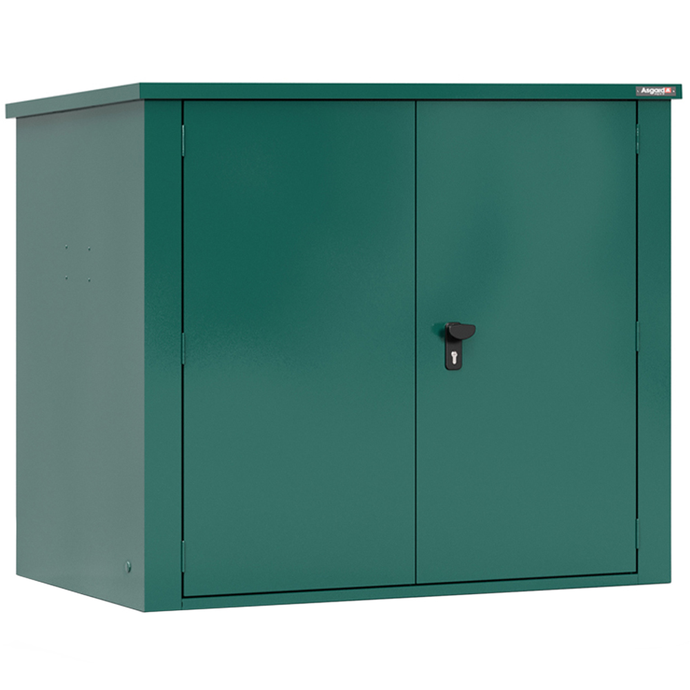 Asgard Secure Store 5 x 3ft Double Door Green Garden Shed Image 1